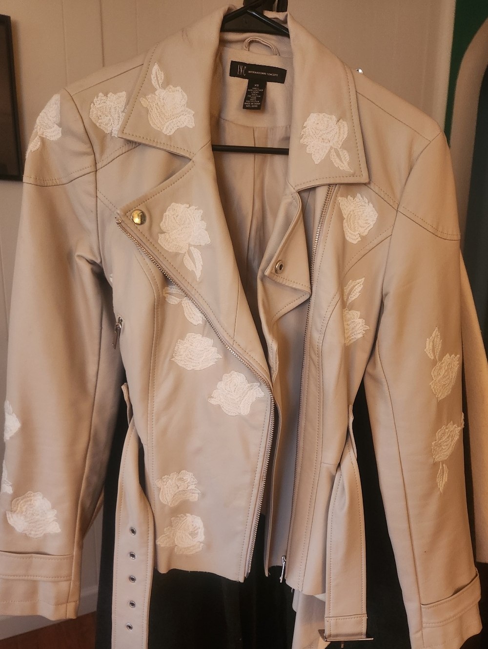 Embroidered Leather Jacket